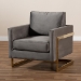 Baxton Studio Matteo Glam and Luxe Grey Velvet Fabric Upholstered Gold Finished Armchair - TSF-77241-Grey/Gold-CC