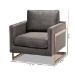 Baxton Studio Matteo Glam and Luxe Grey Velvet Fabric Upholstered Gold Finished Armchair - TSF-77241-Grey/Gold-CC