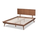 Baxton Studio Karine Mid-Century Modern Walnut Brown Finished Wood Queen Size Platform Bed - MG0004-Ash Walnut-Queen