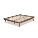 Baxton Studio Karine Mid-Century Modern Walnut Brown Finished Wood King Size Platform Bed Frame - MG0004-Ash Walnut-King-Frame