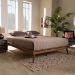 Baxton Studio Karine Mid-Century Modern Walnut Brown Finished Wood King Size Platform Bed Frame - MG0004-Ash Walnut-King-Frame
