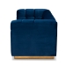 Baxton Studio Loreto Glam and Luxe Navy Blue Velvet Fabric Upholstered Brushed Gold Finished Sofa - TSF-5506-Navy/Gold-SF