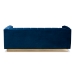 Baxton Studio Loreto Glam and Luxe Navy Blue Velvet Fabric Upholstered Brushed Gold Finished Sofa - TSF-5506-Navy/Gold-SF