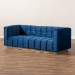 Baxton Studio Loreto Glam and Luxe Navy Blue Velvet Fabric Upholstered Brushed Gold Finished Sofa - TSF-5506-Navy/Gold-SF
