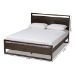 Baxton Studio Inicio Modern and Contemporary Charcoal Brown Finished Wood Queen Size Platform Bed - Inicio-Queen