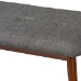 Baxton Studio Flora II Mid-Century Modern Dark Grey Fabric Upholstered Medium Oak Finished Wood Dining Bench - Flora2-Grey/Medium Oak-Bench