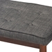 Baxton Studio Itami Mid-Century Modern Dark Grey Fabric Upholstered Medium Oak Finished Wood Dining Bench - Itami-Grey/Medium Oak-Bench