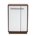 Baxton Studio Mette Mid-Century Modern Two-Tone White and Walnut Finished 5-Shelf Wood Entryway Shoe Cabinet - LV3SC3150WI-Columbia/White-Shoe Cabinet