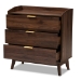 Baxton Studio Lena Mid-Century Modern Walnut Brown Finished 3-Drawer Wood Chest - LV4COD4230WI-Columbia-3DW-Chest