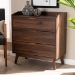 Baxton Studio Lena Mid-Century Modern Walnut Brown Finished 3-Drawer Wood Chest - LV4COD4230WI-Columbia-3DW-Chest
