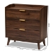 Baxton Studio Lena Mid-Century Modern Walnut Brown Finished 3-Drawer Wood Chest - LV4COD4230WI-Columbia-3DW-Chest
