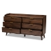 Baxton Studio Lena Mid-Century Modern Walnut Brown Finished 6-Drawer Wood Dresser - LV4COD4231WI-Columbia-6DW-Dresser