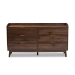 Baxton Studio Lena Mid-Century Modern Walnut Brown Finished 6-Drawer Wood Dresser - LV4COD4231WI-Columbia-6DW-Dresser