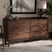 Baxton Studio Lena Mid-Century Modern Walnut Brown Finished 6-Drawer Wood Dresser - LV4COD4231WI-Columbia-6DW-Dresser