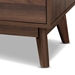 Baxton Studio Lena Mid-Century Modern Walnut Brown Finished 5-Drawer Wood Chest - LV4COD4232WI-Columbia-5DW-Chest