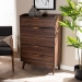 Baxton Studio Lena Mid-Century Modern Walnut Brown Finished 5-Drawer Wood Chest - LV4COD4232WI-Columbia-5DW-Chest