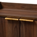 Baxton Studio Lena Mid-Century Modern Walnut Brown Finished 5-Shelf Wood Entryway Shoe Cabinet - LV4SC4150WI-Columbia-Shoe Cabinet