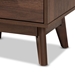 Baxton Studio Lena Mid-Century Modern Walnut Brown Finished 1-Drawer Wood Nightstand - LV4ST4240WI-Columbia-NS