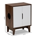 Baxton Studio Romy Mid-Century Modern Two-Tone Walnut Brown and White Finished 2-Door Wood Cat Litter Box Cover House - SECHC150011WI-Columbia/White-Cat House