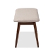 Baxton Studio Flora Mid-Century Modern Light Grey Fabric Upholstered Walnut Finished Wood Dining Bench - Flora-Light Grey/Walnut-Bench