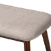 Baxton Studio Flora Mid-Century Modern Light Grey Fabric Upholstered Walnut Finished Wood Dining Bench - Flora-Light Grey/Walnut-Bench
