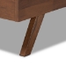 Baxton Studio Brita Mid-Century Modern Grey Fabric Upholstered Walnut Finished Wood King Size Bed - BBT6808-Grey/Walnut-King