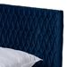Baxton Studio Frida Glam and Luxe Royal Blue Velvet Fabric Upholstered Full Size Bed - BBT6830-Navy Blue/Walnut-Full