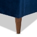 Baxton Studio Frida Glam and Luxe Royal Blue Velvet Fabric Upholstered Full Size Bed - BBT6830-Navy Blue/Walnut-Full