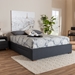 Baxton Studio Leni Modern and Contemporary Dark Grey Fabric Upholstered 4-Drawer Queen Size Platform Storage Bed Frame - CF9045-Dark Grey-Queen