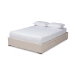 Baxton Studio Leni Modern and Contemporary Beige Fabric Upholstered 4-Drawer King Size Platform Storage Bed Frame