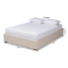 Baxton Studio Leni Modern and Contemporary Beige Fabric Upholstered 4-Drawer King Size Platform Storage Bed Frame - CF9045-Beige-King