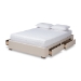 Baxton Studio Leni Modern and Contemporary Beige Fabric Upholstered 4-Drawer King Size Platform Storage Bed Frame - CF9045-Beige-King