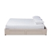 Baxton Studio Leni Modern and Contemporary Beige Fabric Upholstered 4-Drawer King Size Platform Storage Bed Frame - CF9045-Beige-King