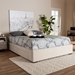 Baxton Studio Leni Modern and Contemporary Beige Fabric Upholstered 4-Drawer Queen Size Platform Storage Bed Frame - CF9045-Beige-Queen