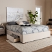 Baxton Studio Leni Modern and Contemporary Beige Fabric Upholstered 4-Drawer King Size Platform Storage Bed Frame - CF9045-Beige-King