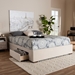Baxton Studio Leni Modern and Contemporary Beige Fabric Upholstered 4-Drawer Queen Size Platform Storage Bed Frame - CF9045-Beige-Queen