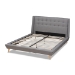 Baxton Studio Naya Mid-Century Modern Grey Fabric Upholstered King Size Wingback Platform Bed - CF9061-Light Grey-King