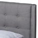 Baxton Studio Naya Mid-Century Modern Grey Fabric Upholstered King Size Wingback Platform Bed - CF9061-Light Grey-King