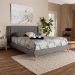 Baxton Studio Naya Mid-Century Modern Grey Fabric Upholstered King Size Wingback Platform Bed - CF9061-Light Grey-King