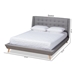 Baxton Studio Naya Mid-Century Modern Grey Fabric Upholstered King Size Wingback Platform Bed - CF9061-Light Grey-King