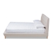 Baxton Studio Naya Mid-Century Modern Beige Fabric Upholstered King Size Wingback Platform Bed - CF9061-Beige-King