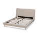 Baxton Studio Naya Mid-Century Modern Beige Fabric Upholstered King Size Wingback Platform Bed - CF9061-Beige-King