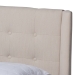 Baxton Studio Naya Mid-Century Modern Beige Fabric Upholstered King Size Wingback Platform Bed - CF9061-Beige-King