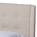 Baxton Studio Naya Mid-Century Modern Beige Fabric Upholstered King Size Wingback Platform Bed - CF9061-Beige-King