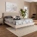 Baxton Studio Naya Mid-Century Modern Beige Fabric Upholstered King Size Wingback Platform Bed - CF9061-Beige-King