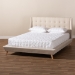 Baxton Studio Naya Mid-Century Modern Beige Fabric Upholstered King Size Wingback Platform Bed - CF9061-Beige-King