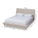 Baxton Studio Naya Mid-Century Modern Beige Fabric Upholstered King Size Wingback Platform Bed - CF9061-Beige-King