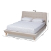 Baxton Studio Naya Mid-Century Modern Beige Fabric Upholstered King Size Wingback Platform Bed - CF9061-Beige-King