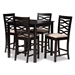 Baxton Studio Lanier Modern and Contemporary Sand Fabric Upholstered Espresso Brown Finished 5-Piece Wood Pub Set