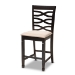 Baxton Studio Lanier Modern and Contemporary Sand Fabric Upholstered Espresso Brown Finished 5-Piece Wood Pub Set - RH318P-Sand/Dark Brown-5PC Pub Set